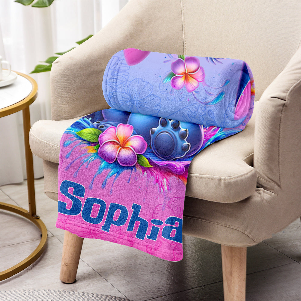 Personalized Ohana Blanket Custom Name Gift for Kids