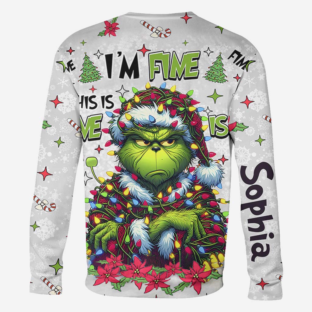 Personalized Christmas All Over Shirt Grinch Design Gift