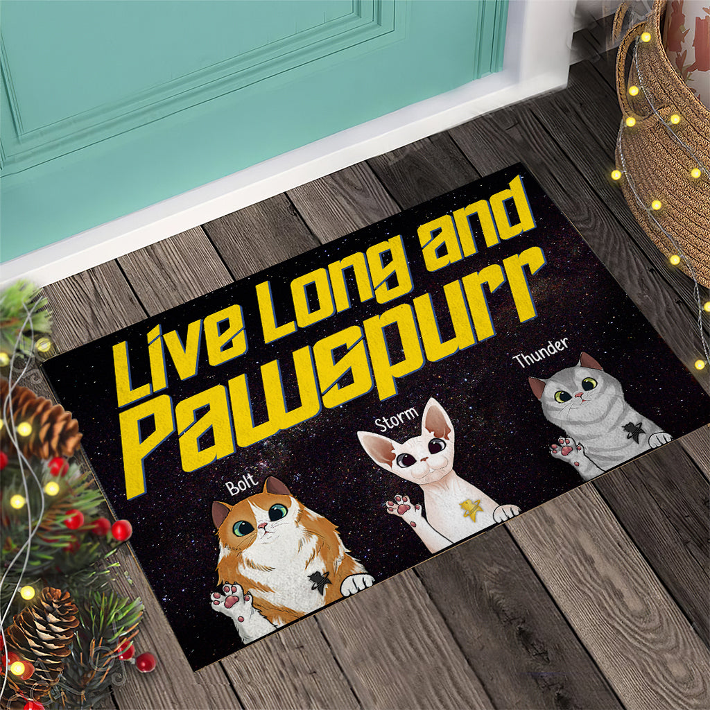 Personalized Star Trek Cat Doormat Custom Name Gift for Pet Lovers
