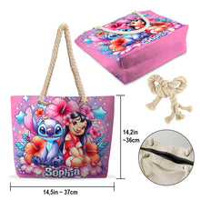 Load image into Gallery viewer, Personalized Cute Bubble Flowers Beach Bag Custom Name for Summer
