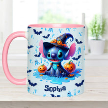 Load image into Gallery viewer, Personalized Halloween Ohana Accent Mug with Custom Name
