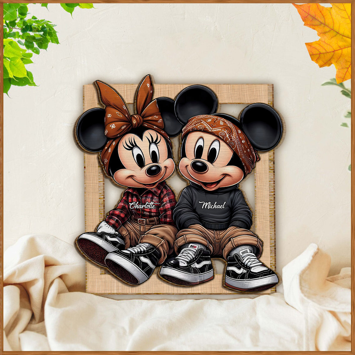 Personalized 2-Layered Wood Sign Custom Name Couples Gift