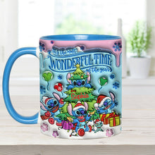 Load image into Gallery viewer, Personalized Merry Stitchmas Accent Mug Custom Name Gift for Christmas

