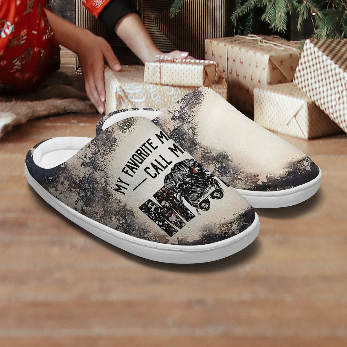 Personalized Mother Slippers My Favorite Monsters Call Me Mom Gift