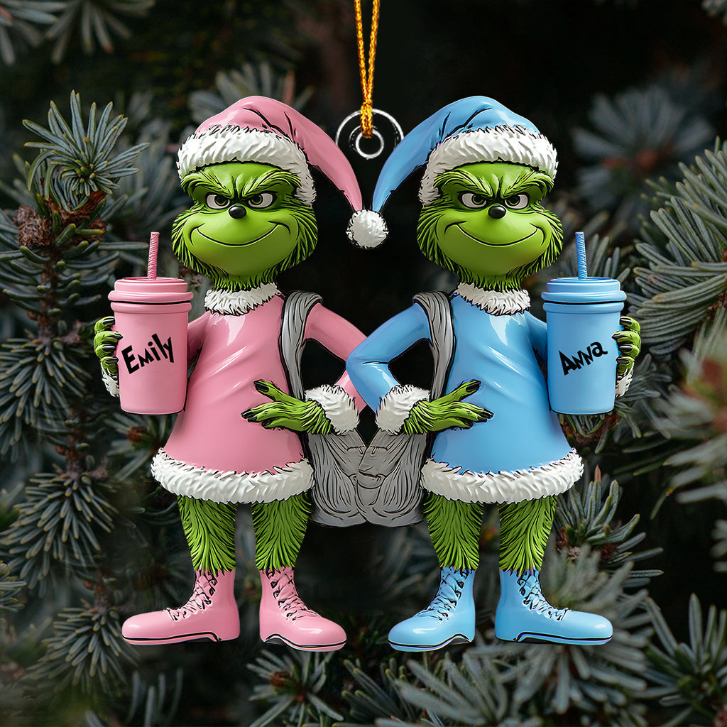 Personalized Grinch Transparent Ornament Custom Gift for Friends