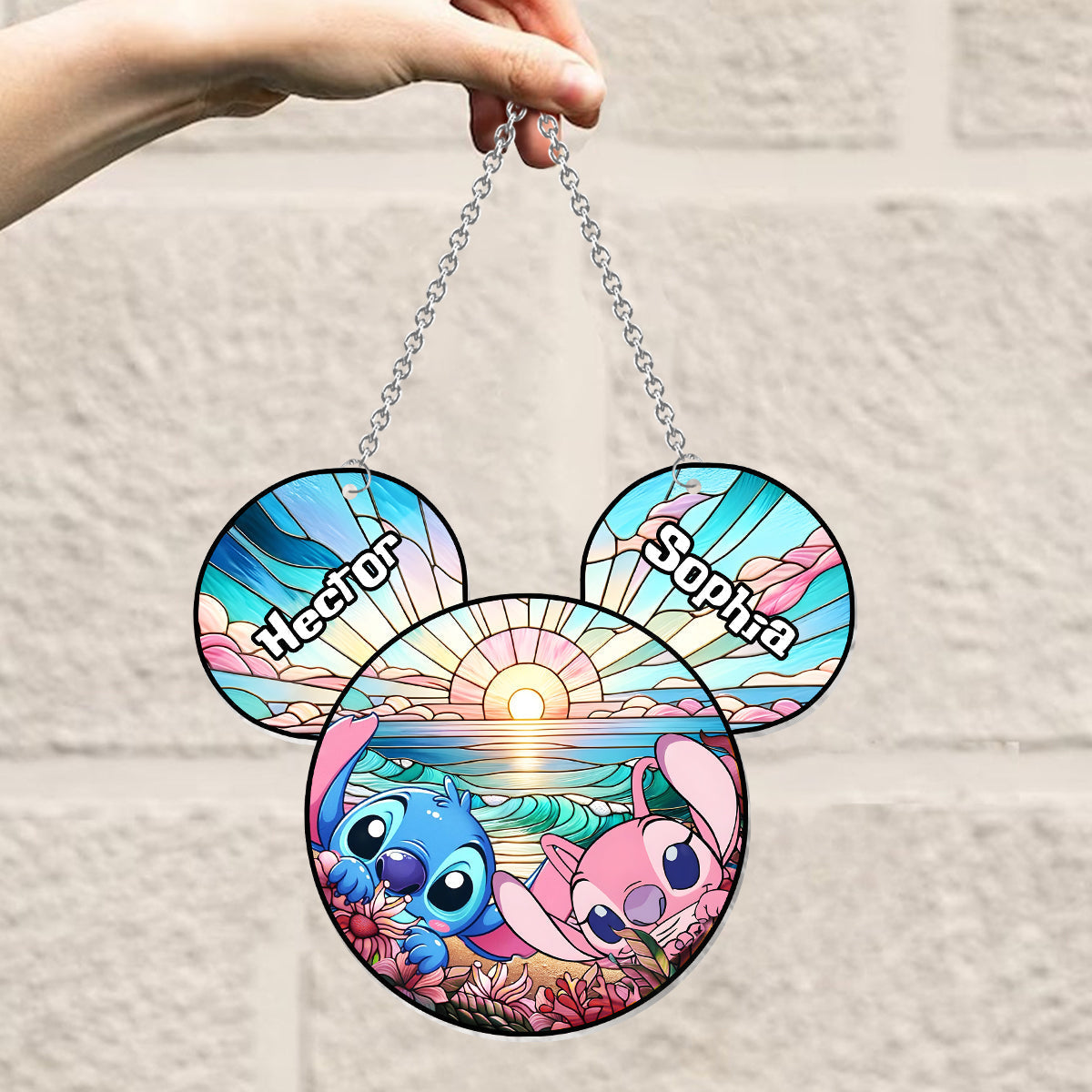 Personalized Ohana Suncatcher Ornament Custom Names Gift