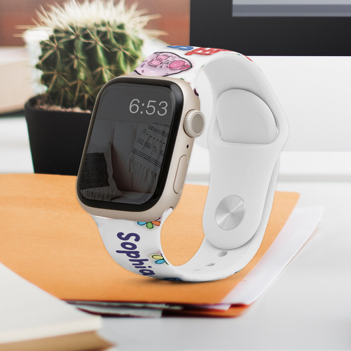Personalized Silicone Apple Watch Band Custom Name Gift