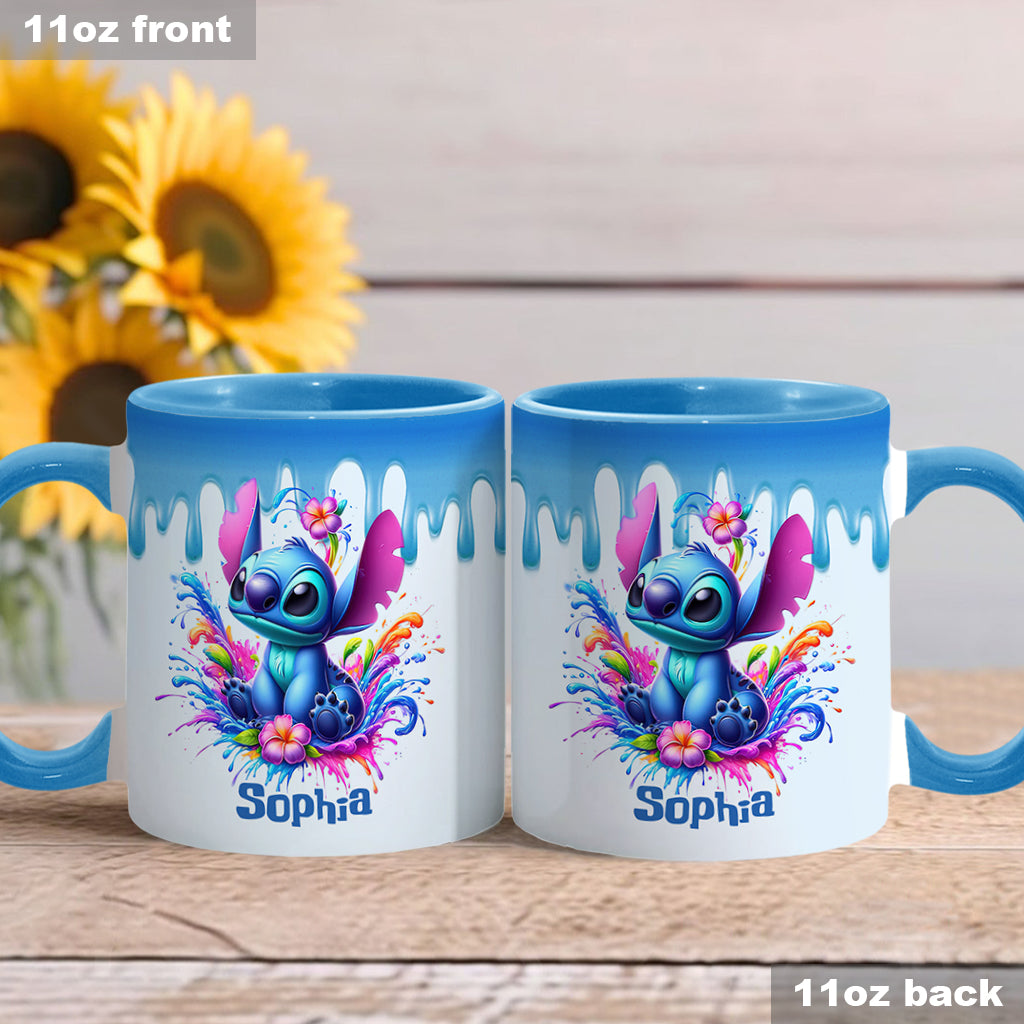 Personalized Blue Ohana Accent Mug Custom Name Gift Idea