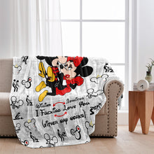 Load image into Gallery viewer, Personalized Double-Sided Flannel Mouse Blanket for Couples
