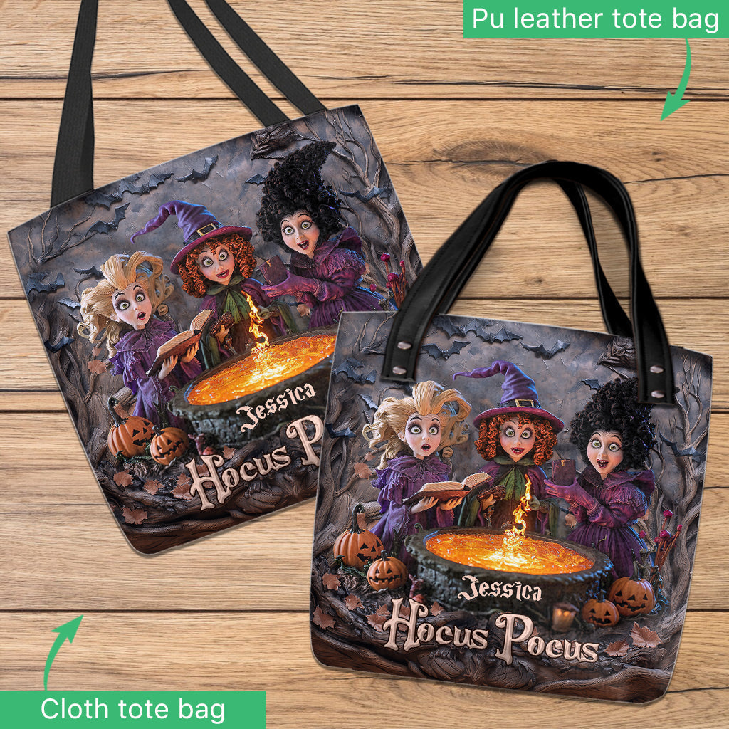 Personalized Hocus Pocus Tote Bag with Witches Design for Halloween