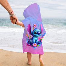 Load image into Gallery viewer, Personalized Kid Hooded Towel Poncho with Name for Beach Fun
