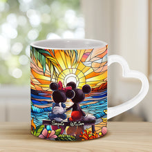 Load image into Gallery viewer, Personalized Heart Handle Mug Custom Name Gift for Couple

