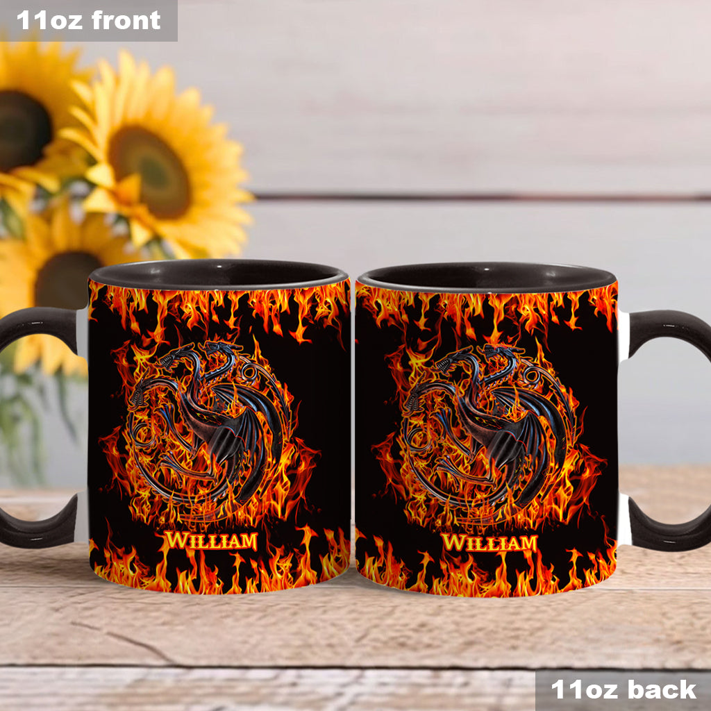 Personalized Fire & Blood Game Accent Mug Custom Name Gift