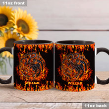 Load image into Gallery viewer, Personalized Fire &amp; Blood Game Accent Mug Custom Name Gift
