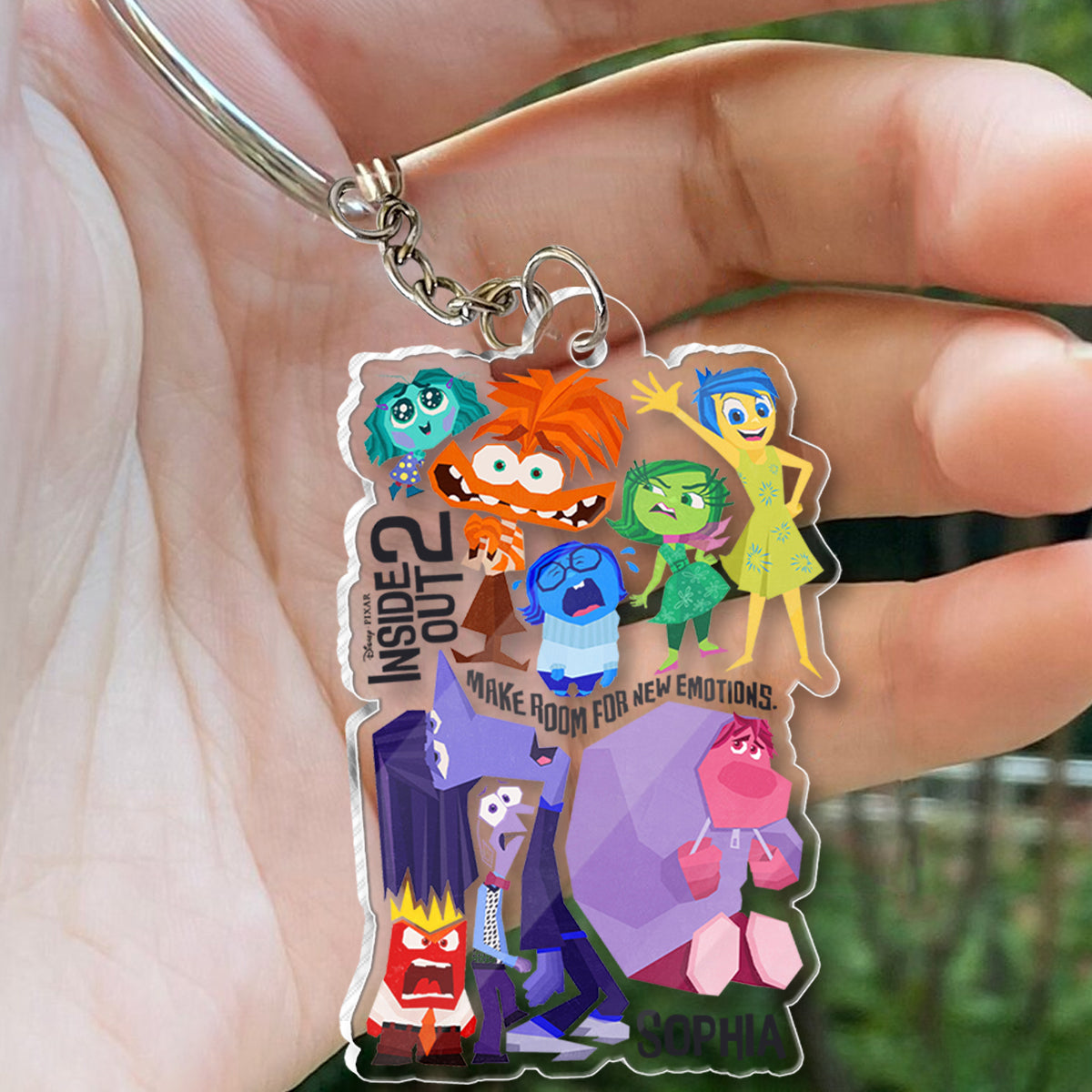 Personalized Acrylic Keychain Custom Name Inside Out Design Gift