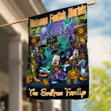 Load image into Gallery viewer, Personalized Halloween Mouse House Flag with Family Name
