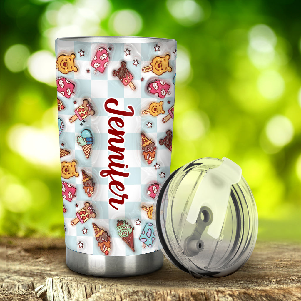 Personalized Tumbler with Snacks Design Custom Name Gift