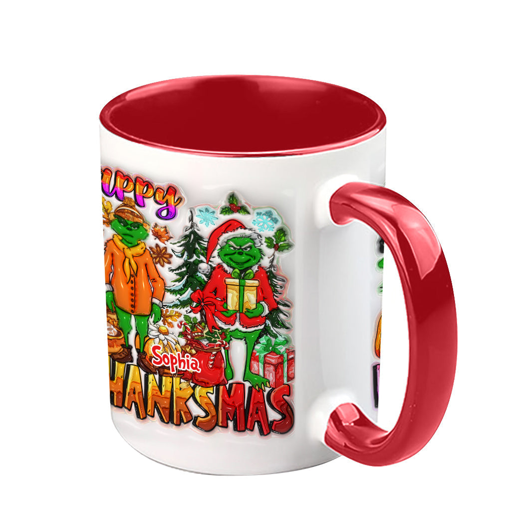 Personalized Grinch Accent Mug Custom Name Holiday Gift