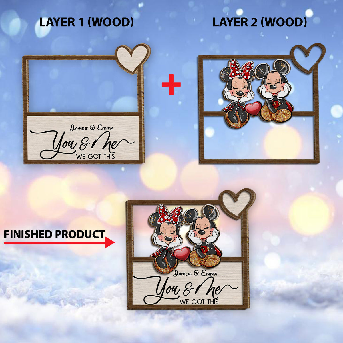 Personalized Mickey Mouse Ears Wood Sign Custom Name Gift