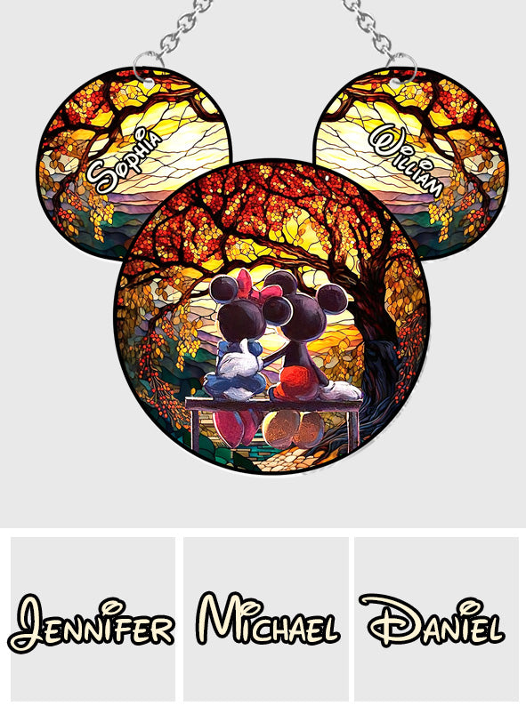 Personalized Mouse Couple Window Hanging Suncatcher Ornament Gift