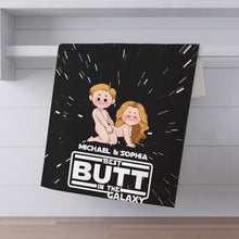 Load image into Gallery viewer, Personalized Funny Towel Gift for Couples Custom Name Best Butt in the Galaxy
