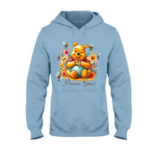 Load image into Gallery viewer, Personalized Mama Bear T-Shirt &amp; Hoodie with Floral Design for Mom
