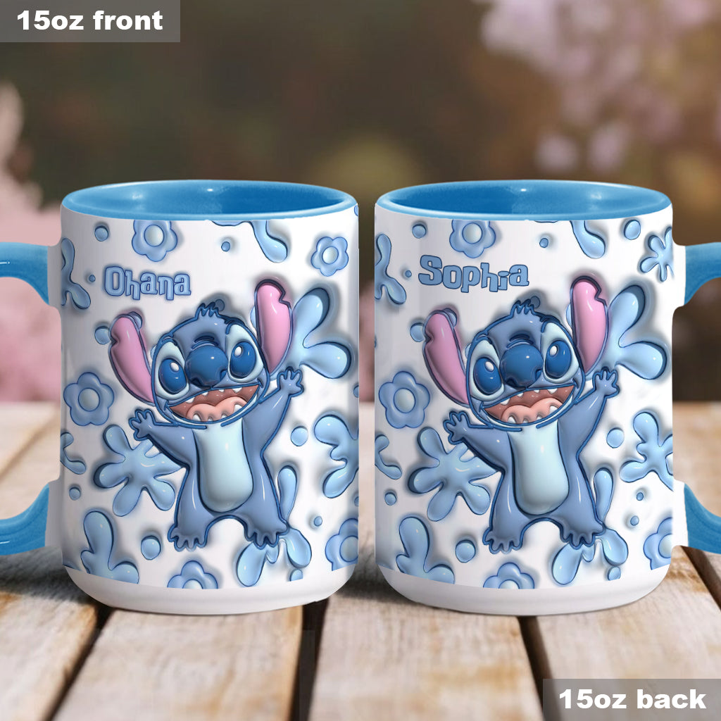 Personalized Ceramic Accent Mug Ohana Design Custom Name Gift