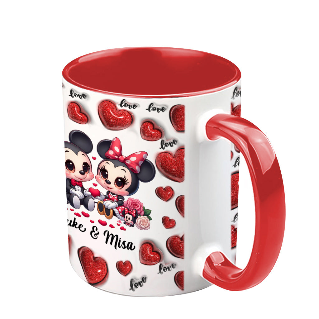 Personalized Couple Heart Mug with Custom Names for Anniversary Gift