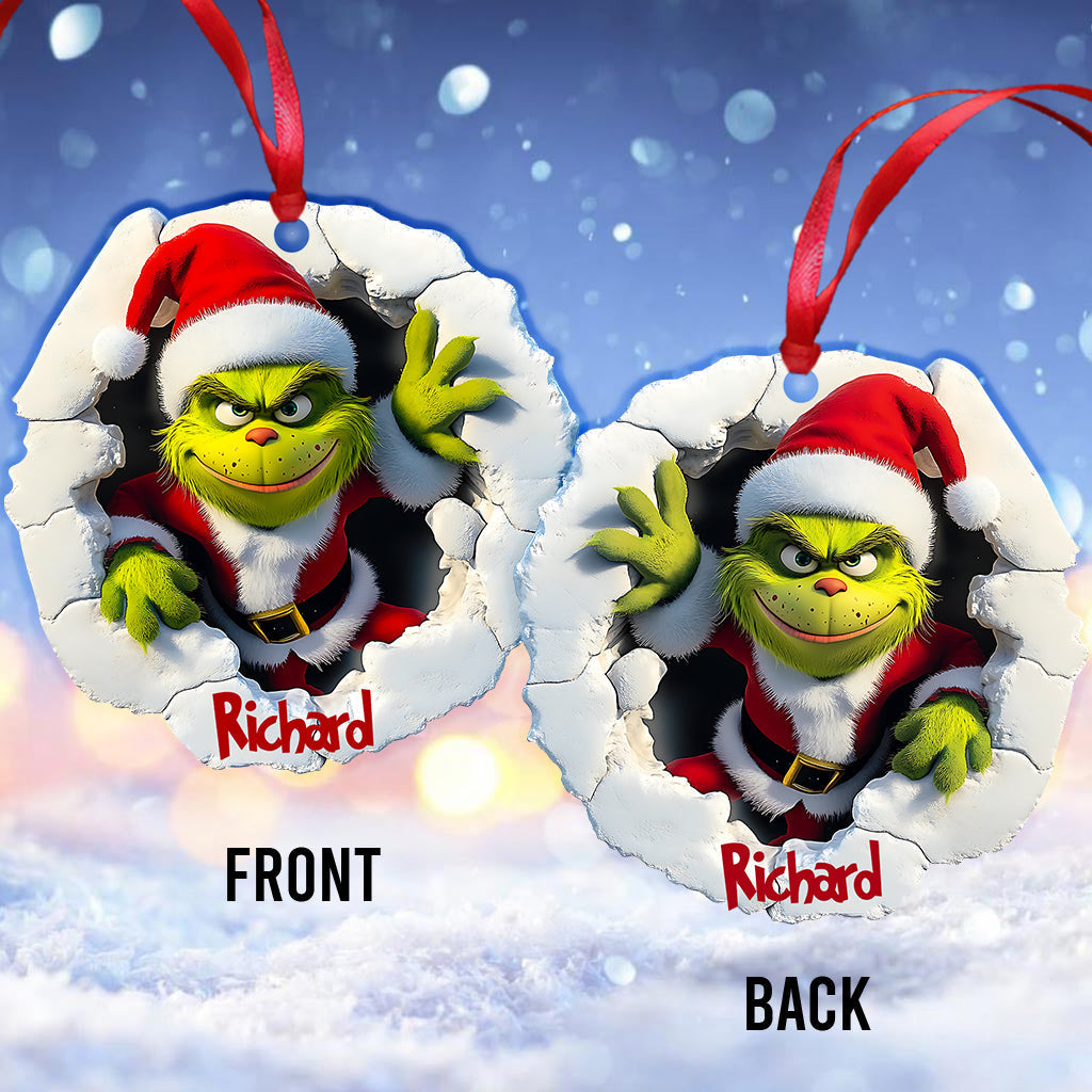 Personalized Grinch Christmas Ornament Custom Name Gift