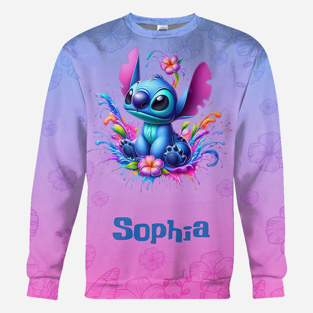 Personalized Blue Ohana All Over Shirt Custom Name Gift