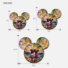 Load image into Gallery viewer, Personalized Mickey Mouse Shaped Wood Sign Custom Name Gift for Couples
