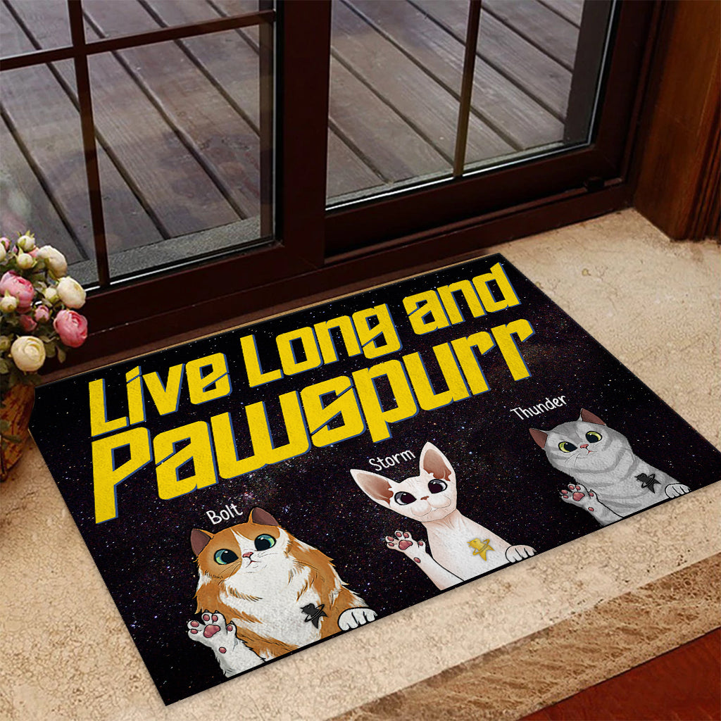 Personalized Star Trek Cat Doormat Custom Name Gift for Pet Lovers