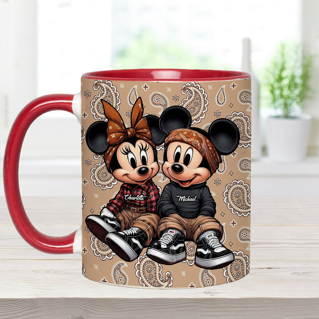 Personalized Mouse Couple Accent Mug Custom Name Gift for Anniversary
