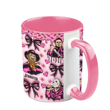 Load image into Gallery viewer, Personalized Pink Halloween Accent Mug with Custom Name
