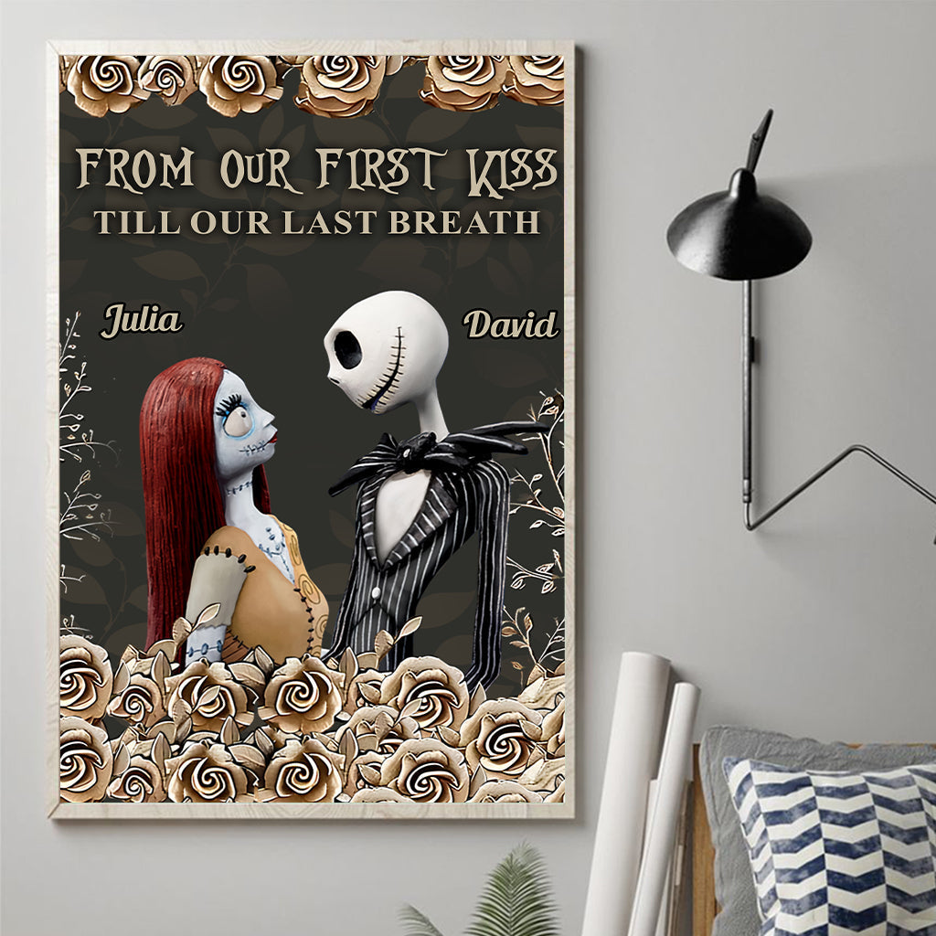 Personalized Nightmare Canvas Art for Couples Custom Name Gift