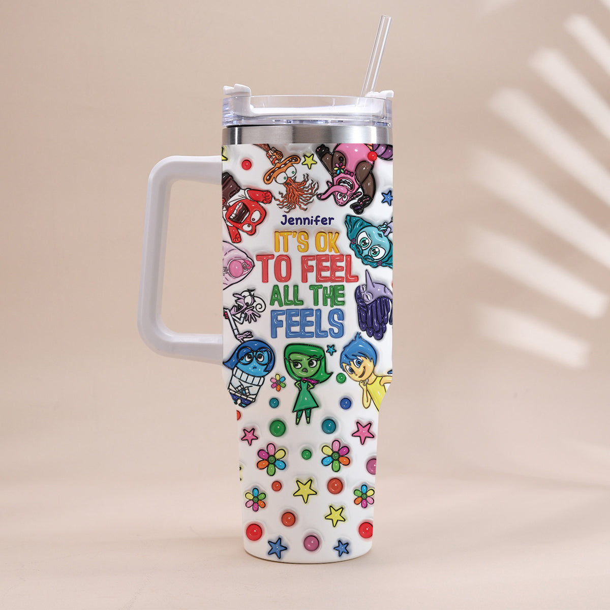 Personalized Insulated Tumbler with Handle - Custom Name Gift for Kids