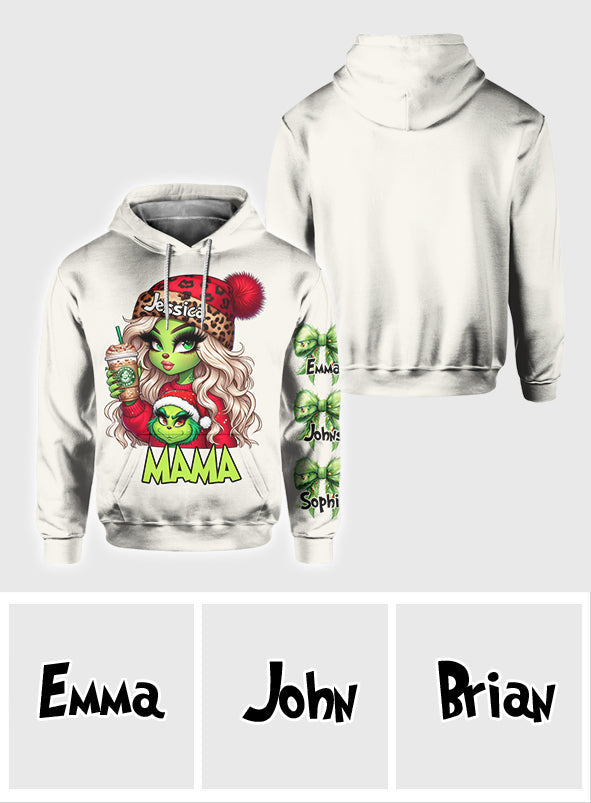 Personalized Grinchy Christmas All Over Shirt Gift for Mom