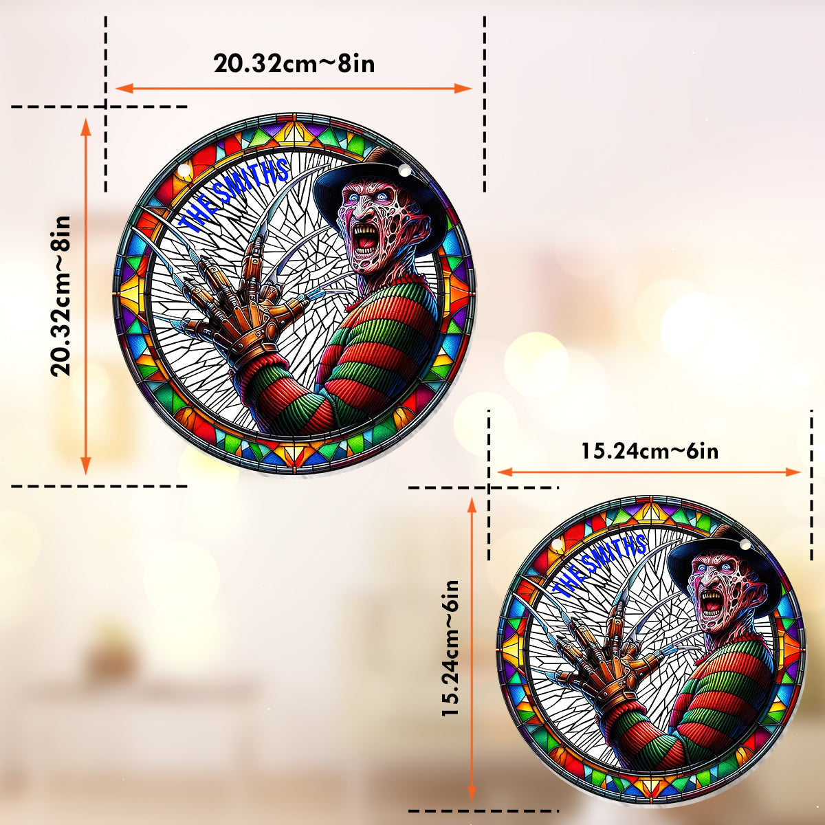 Personalized Halloween Suncatcher Ornament Unique Gift Decoration