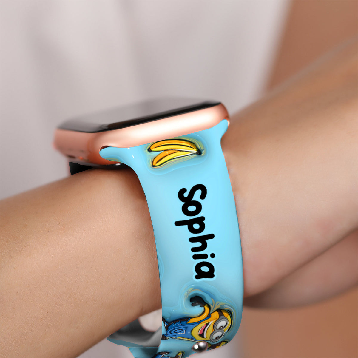 Personalized Silicone Apple Watch Band One In A Minion Gift