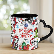 Load image into Gallery viewer, Personalized Nightmare Before Christmas Mug with Heart Handle
