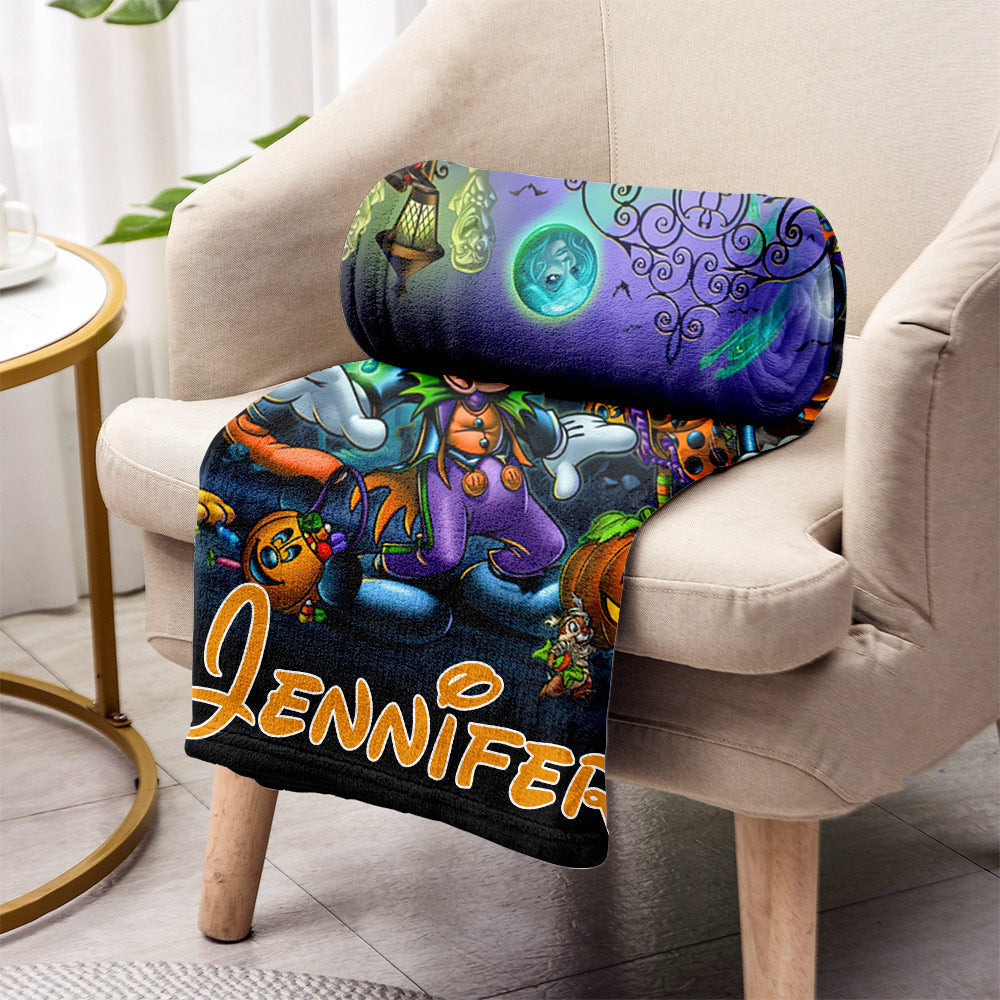 Personalized Halloween Blanket Custom Name Cozy Gift