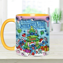 Load image into Gallery viewer, Personalized Merry Stitchmas Accent Mug Custom Name Gift for Christmas
