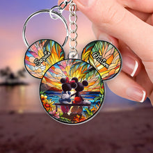 Load image into Gallery viewer, Personalized Acrylic Mouse Keychain Custom Names Gift for Couples
