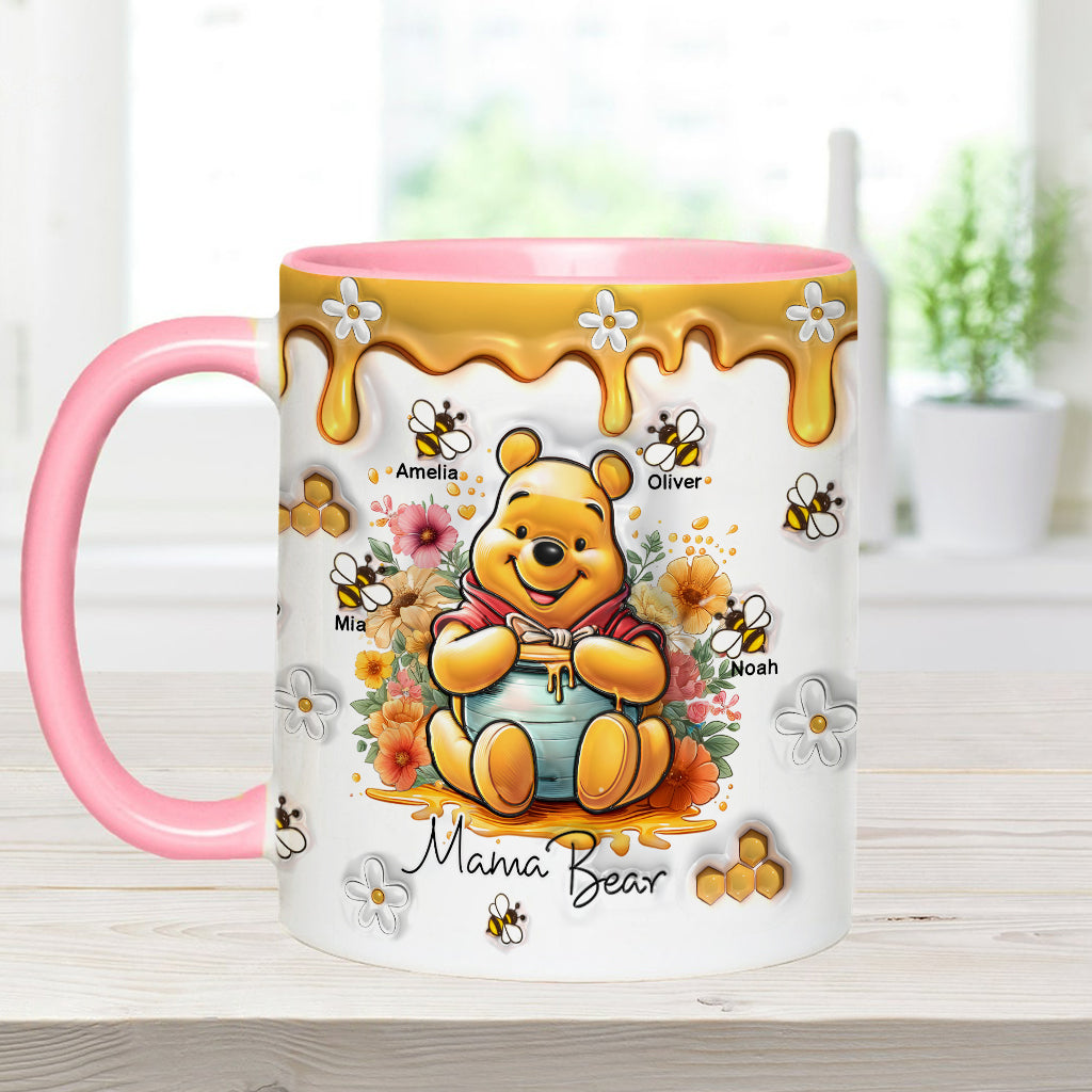 Personalized Mama Bear Accent Mug Custom Name Gift for Mom