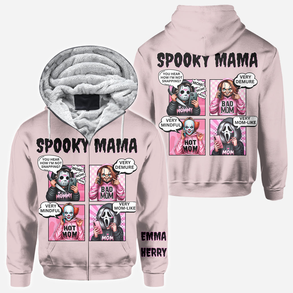 Personalized Spooky Mama All Over Shirt Custom Name Gift for Mom