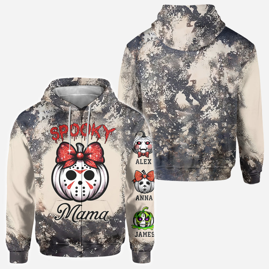 Personalized Spooky Mama All Over Shirt for Mom | Custom Name Gift