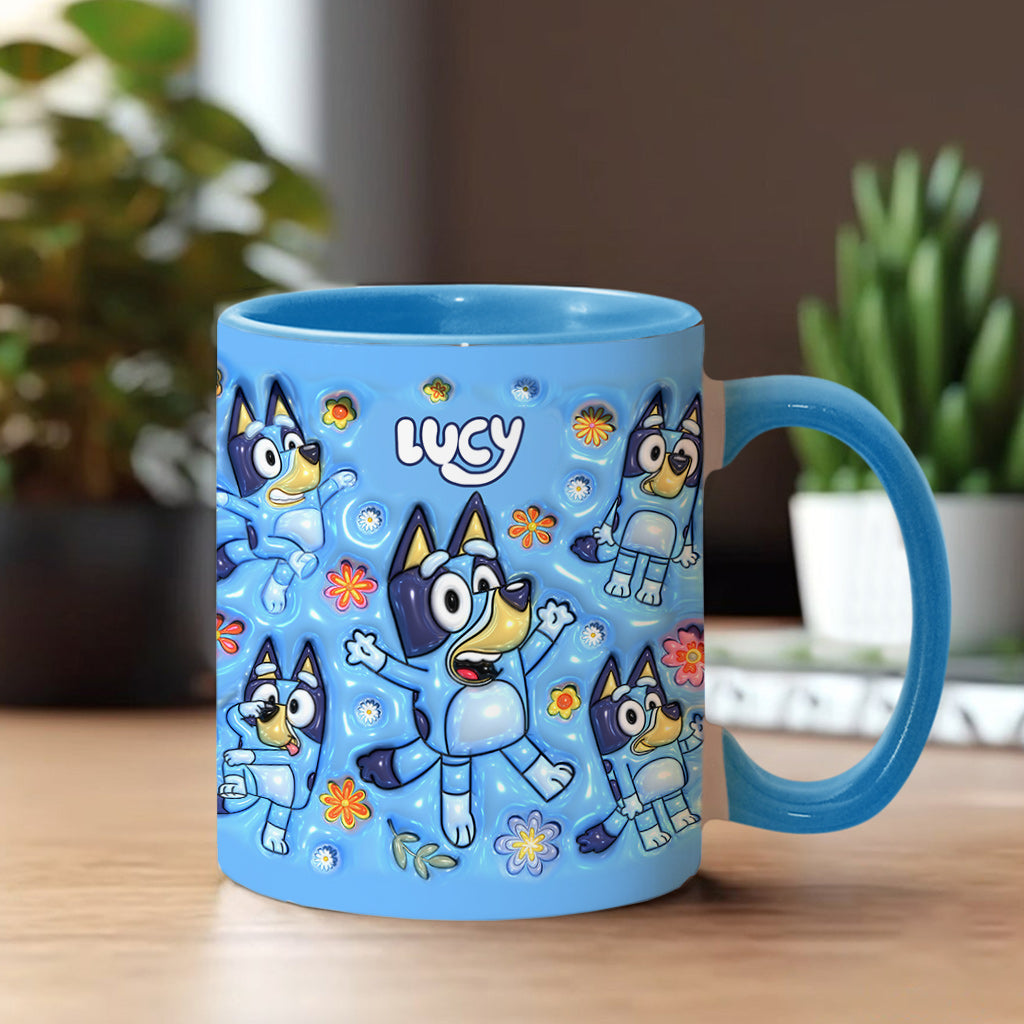 Personalized Dog Accent Mug Custom Name Unique Gift for Kids
