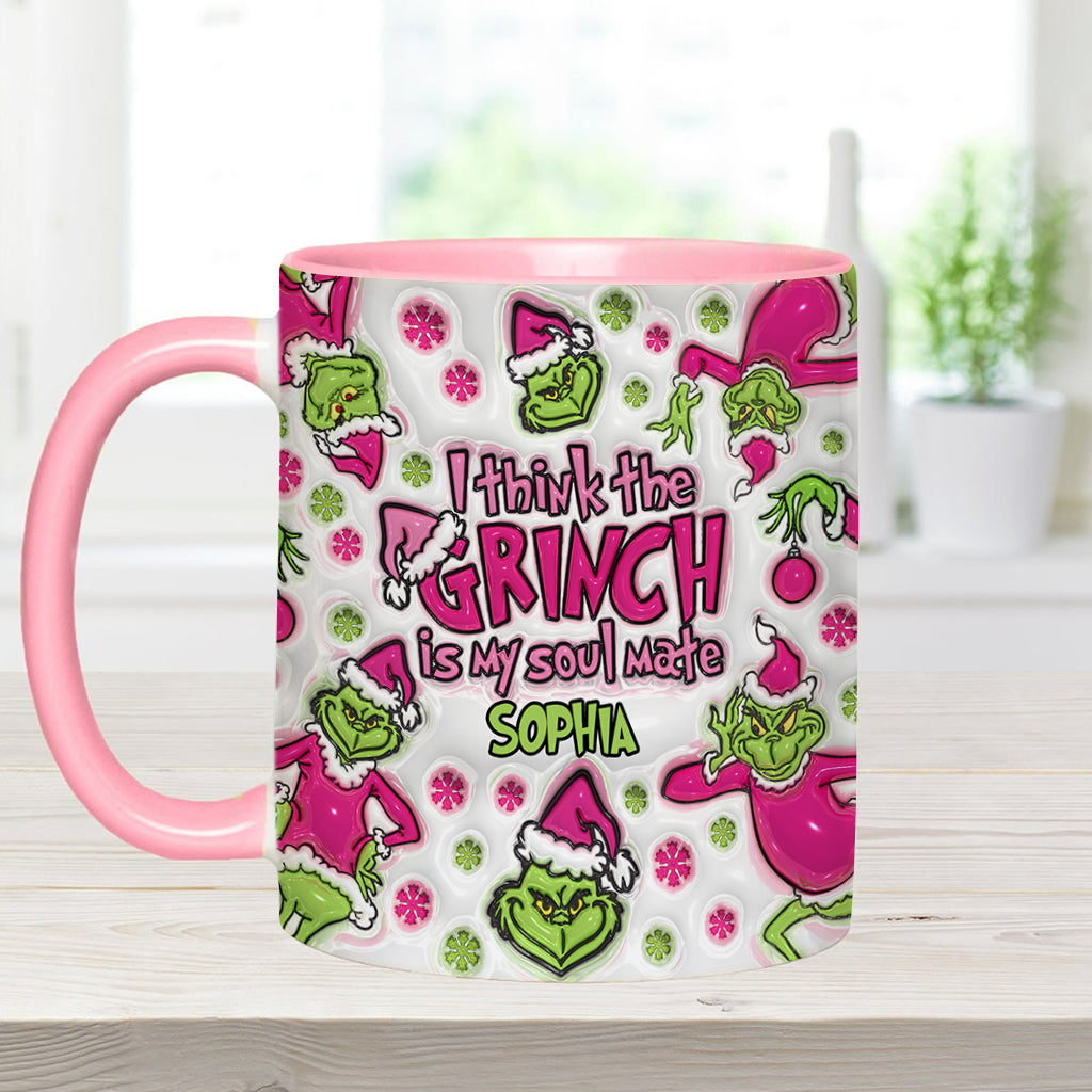 Personalized Grinch Accent Mug Custom Name Christmas Gift
