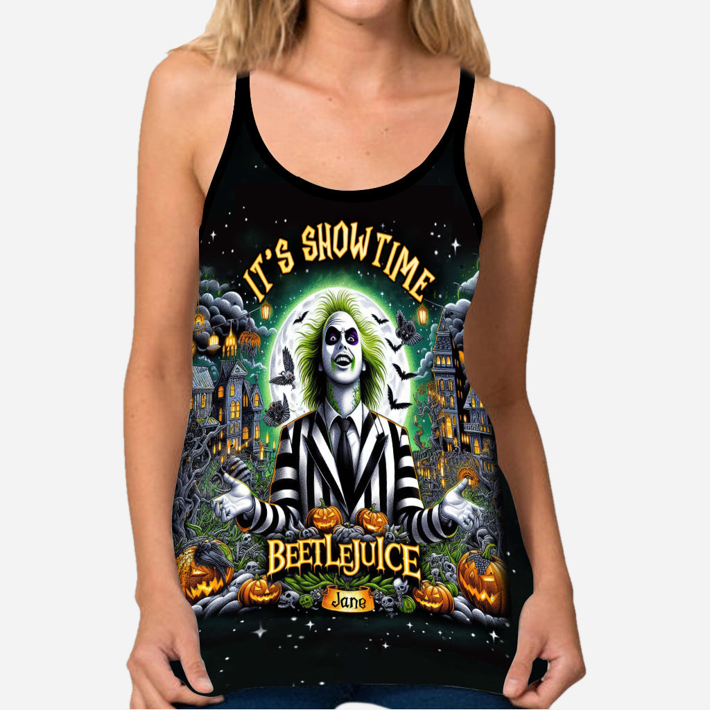 Personalized Halloween Cross Tank Top Custom Name Gift Idea
