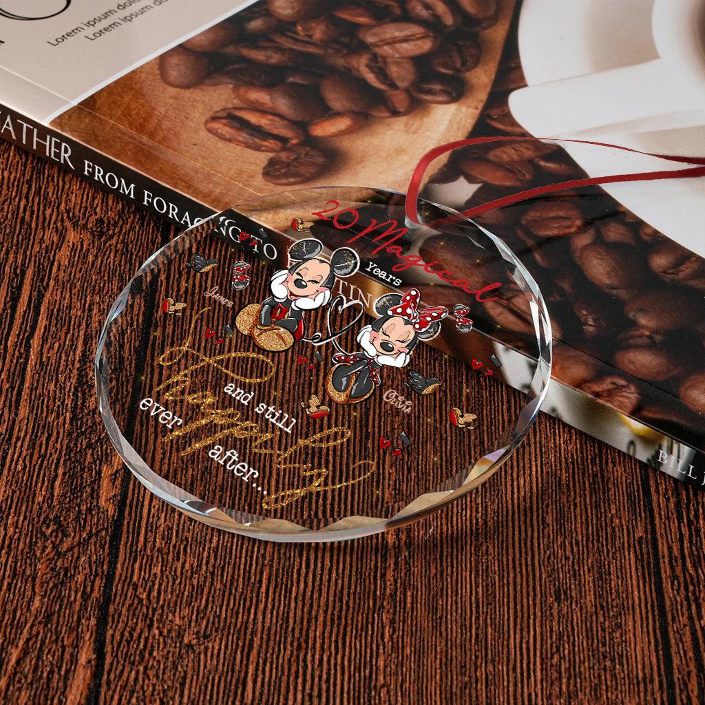 Personalized Round Glass Ornament Custom Love Gift for Couples